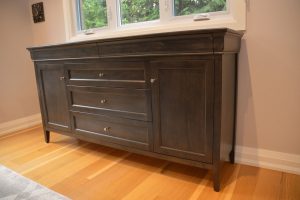 Monticello Sideboard – Handstone – Maple, Smooth Finish, Vintage Silver Stain - 2 Wood Doors 5 Drawers – H23 Hardware