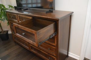 Nice deep drawers featuring four-corner English dovetail drawers, full-extension drawer glides