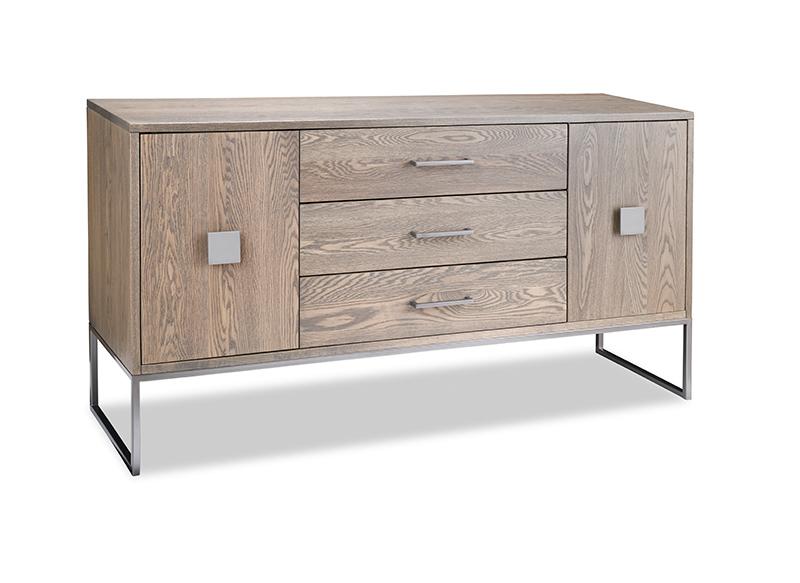Handstone Electra Sideboard - 2 Wood Doors on Left, 3 Drawers on Right and 1 Wood Adjust Shelf - 63-3/4"W x 18"D x 34-1/4"H